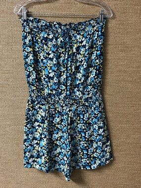 LA CLASS Romper Women's Medium Blue Floral